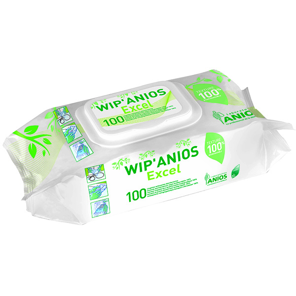 Lingettes WIP'ANIOS Excel sachet distributeur de 100 lingettes