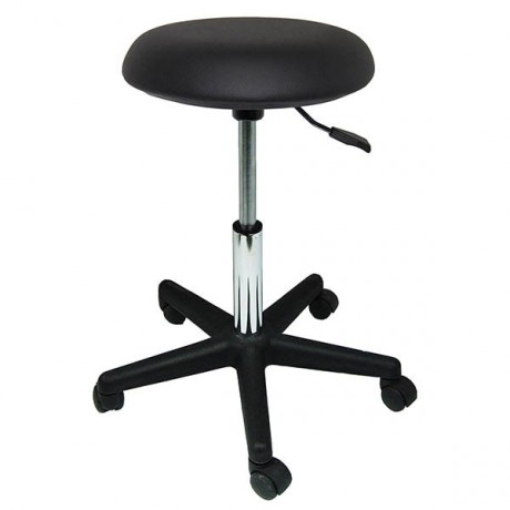 Tabouret Eco one sellerie tendue sur roulettes piètement ABS, couleur noir