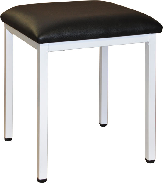 Tabouret du patient 40 x 40 x 47 cm époxy blanc sellerie noire