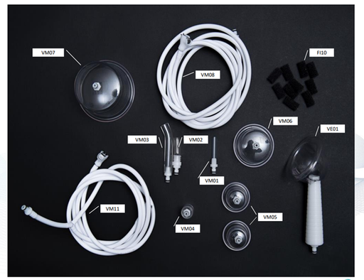 [DPOPKC00002] Kit accessoires complet PN33H pour  Vacuodermie TV12,TV6K,TV20,TV10 Eureduc